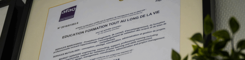 Certification ISO 9001 du GIP ViaPro de l'académie de Lille.