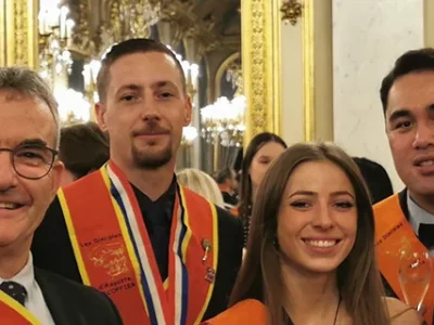 Sarah Delecaut et Noé Lootvoet du Lycée Hôtelier du Touquet à la remise des prix du concours Escoffier